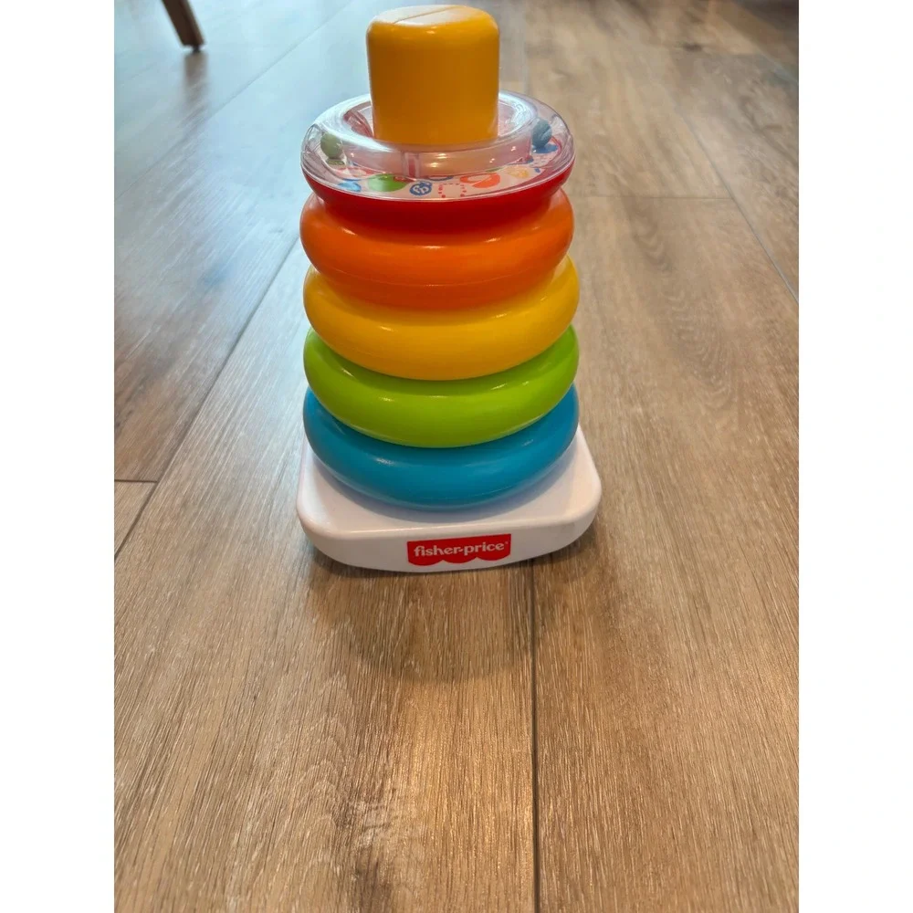 Fisher-Price Rock-a-Stack Baby Toddler Stacking Toy Rainbow Rings Rattle GJW15